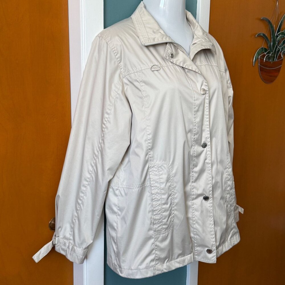 Neyelle Women’s Windbreaker Jacket L Champagne Beige Zipper Snap Front - Picture 3 of 16